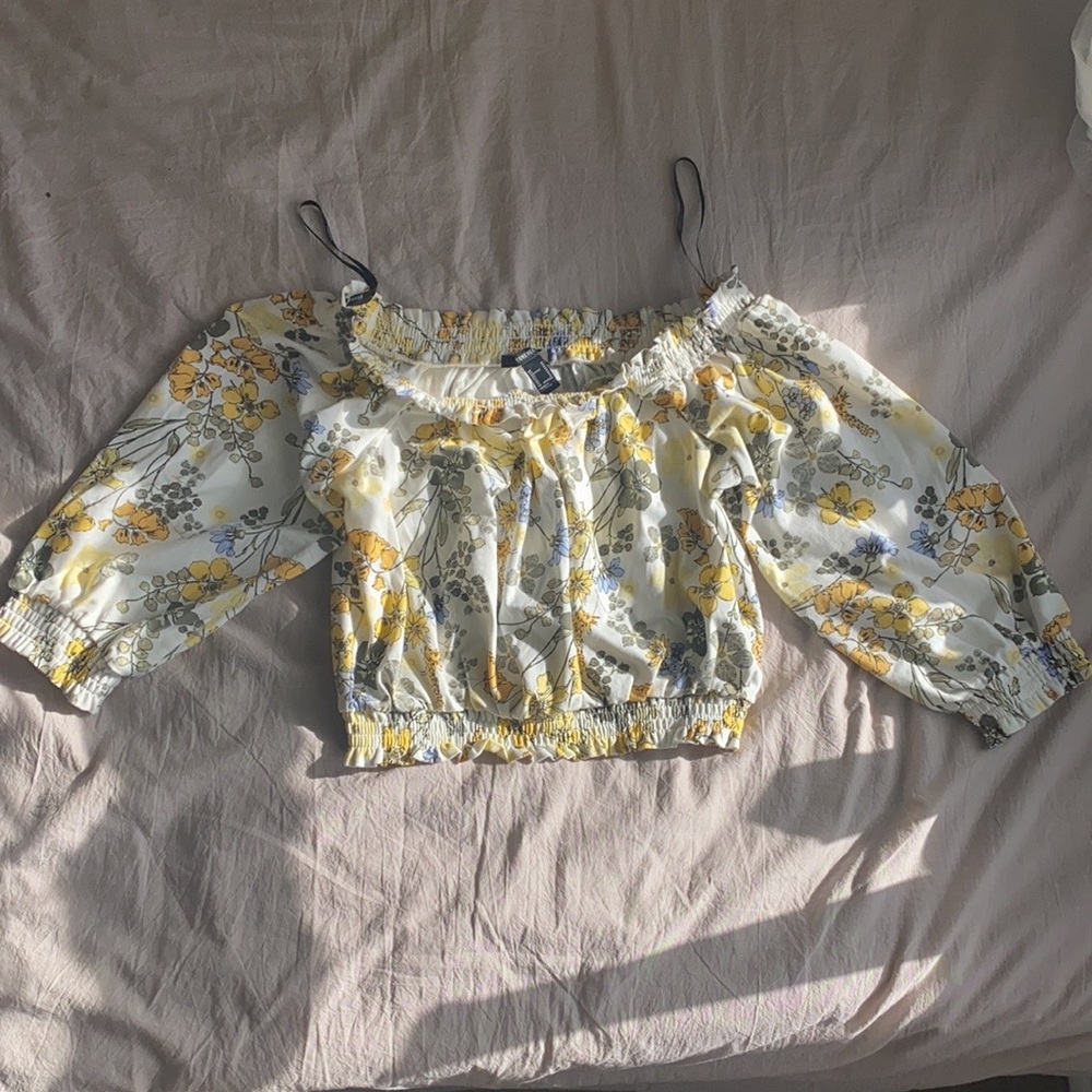 Floral off the shoulder crop top